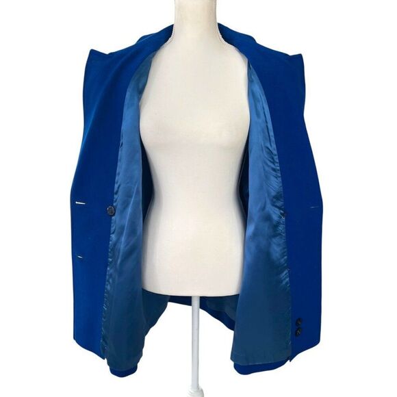 Vintage 1950's Pendleton Women's Double-Breasted Wool Jacket Cobalt Blue Size 12 - Picture 5 of 10